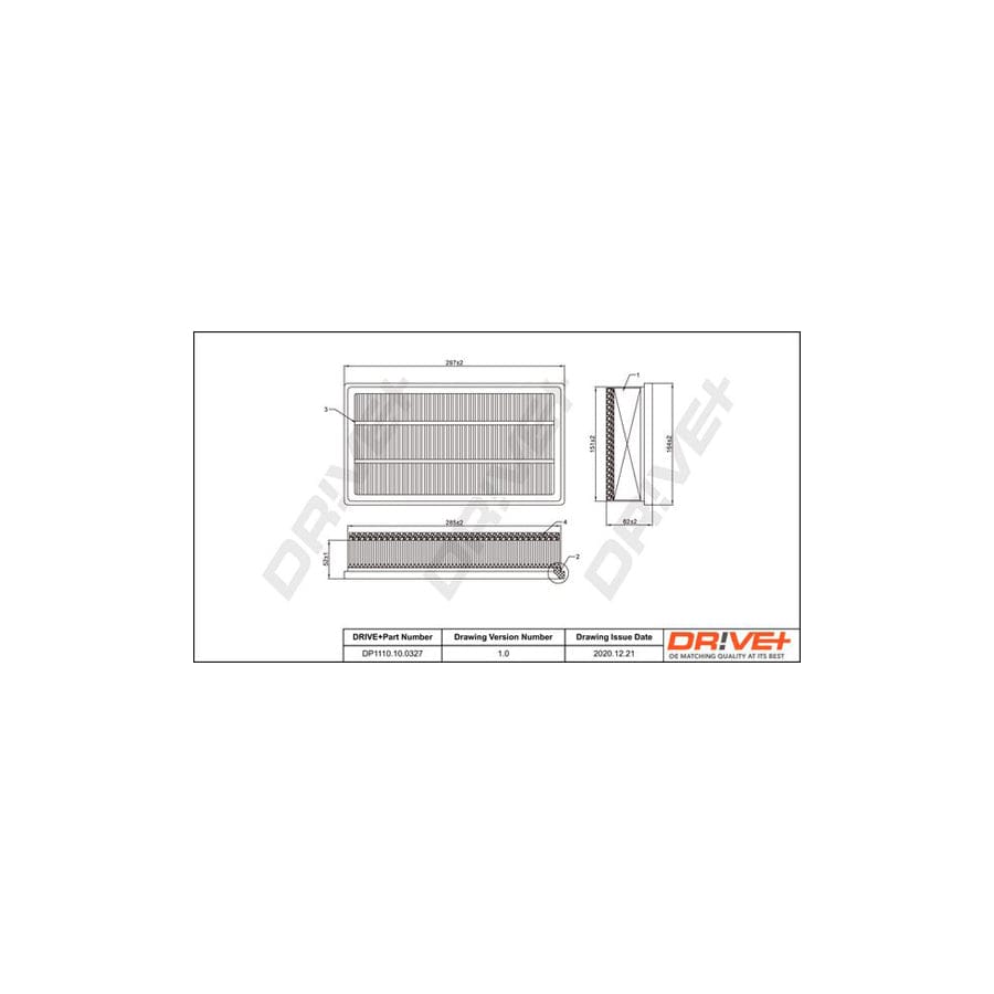 Dr!Ve+ Dp1110.10.0327 Air Filter