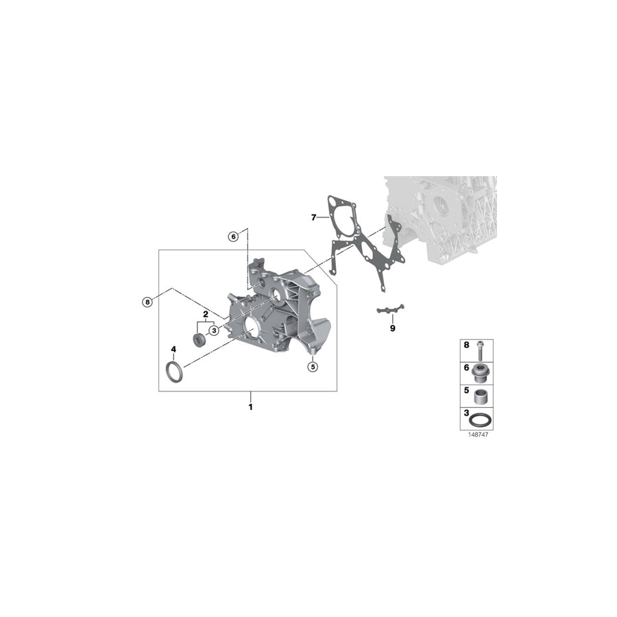 Genuine BMW 11147805740 E90 E70 Timing Case Cover, Bottom (Inc. X5 3.0d, X5 3.5d & 325d) | ML Performance US Car Parts