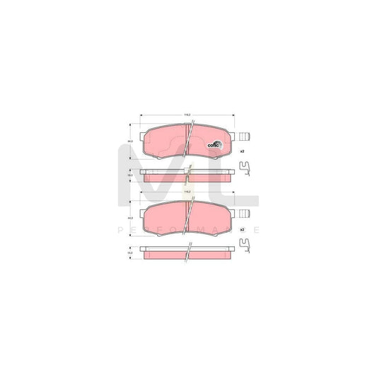TRW Cotec Gdb3110 Brake Pad Set With Acoustic Wear Warning, With Accessories | ML Performance Car Parts