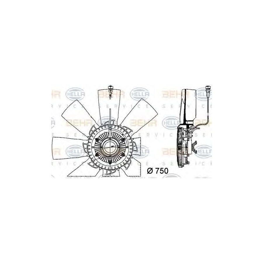 Hella 8MV 376 757-131 Fan, Radiator