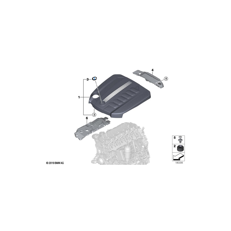 Genuine BMW 11147811025 E70 E71 Cover, Acoustic (Inc. X5 40dX & X6 40dX) | ML Performance US Car Parts