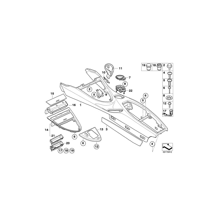 Genuine BMW 51167131103 E63 E64 Cover, Cup Holder, Right RUTHENIUM (Inc. 645Ci, 630i & M6) | ML Performance US Car Parts