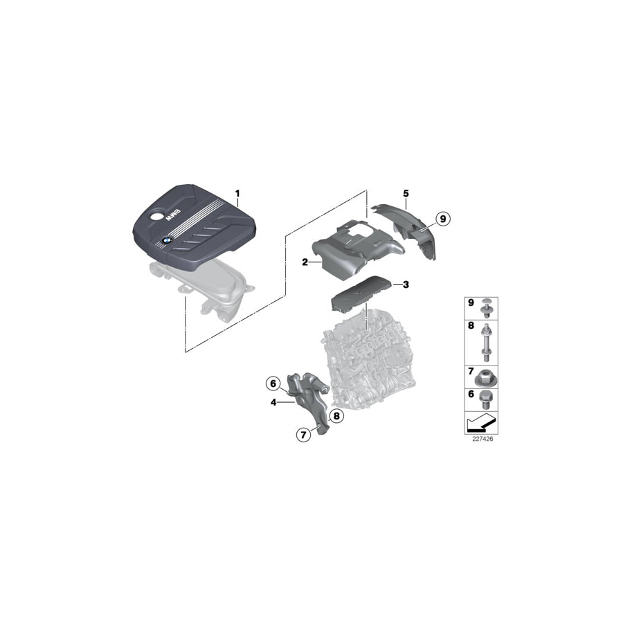 Genuine BMW 11147810840 F07 F10 Acoustic Cover Rear (Inc. 520d ed, 518d & 525d) | ML Performance US Car Parts