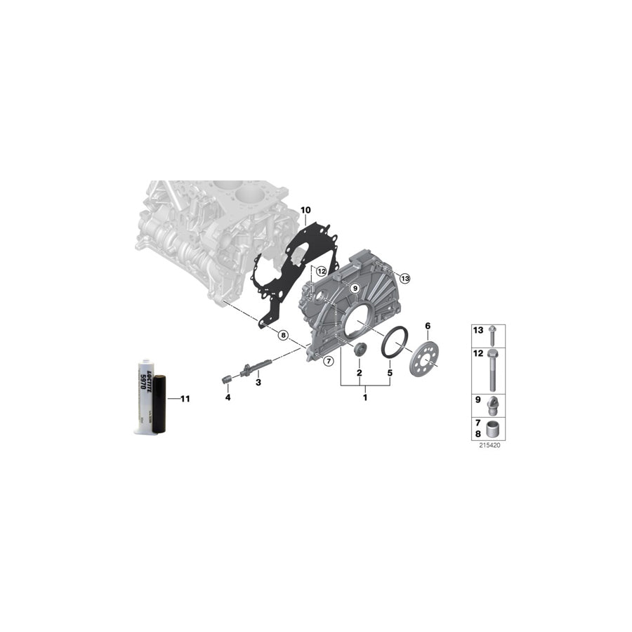 Genuine BMW 11147807755 E93 E60 E82 Timing Case Cover (Inc. X1 18dX, X1 20d & 320xd) | ML Performance US Car Parts