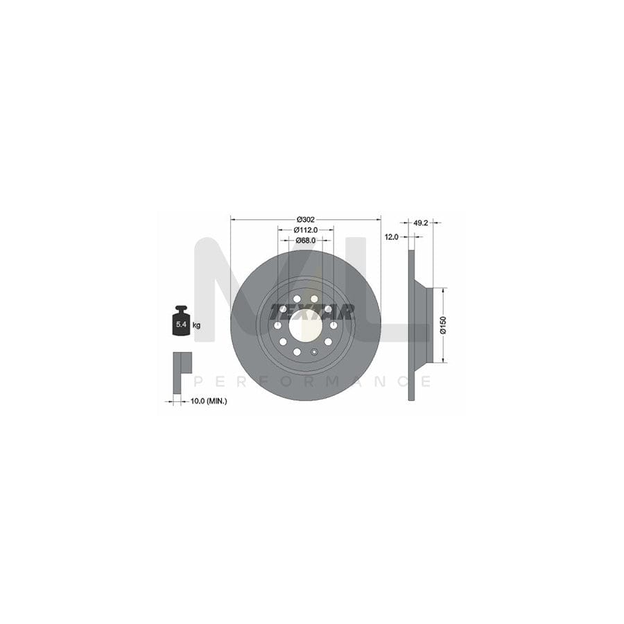 TEXTAR 92132500 Brake Disc for AUDI A6 Solid, without wheel hub, without wheel studs | ML Performance Car Parts