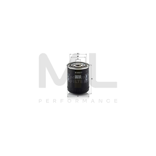 MANN-FILTER W 930/11 Oil Filter Spin-on Filter, with one anti-return valve