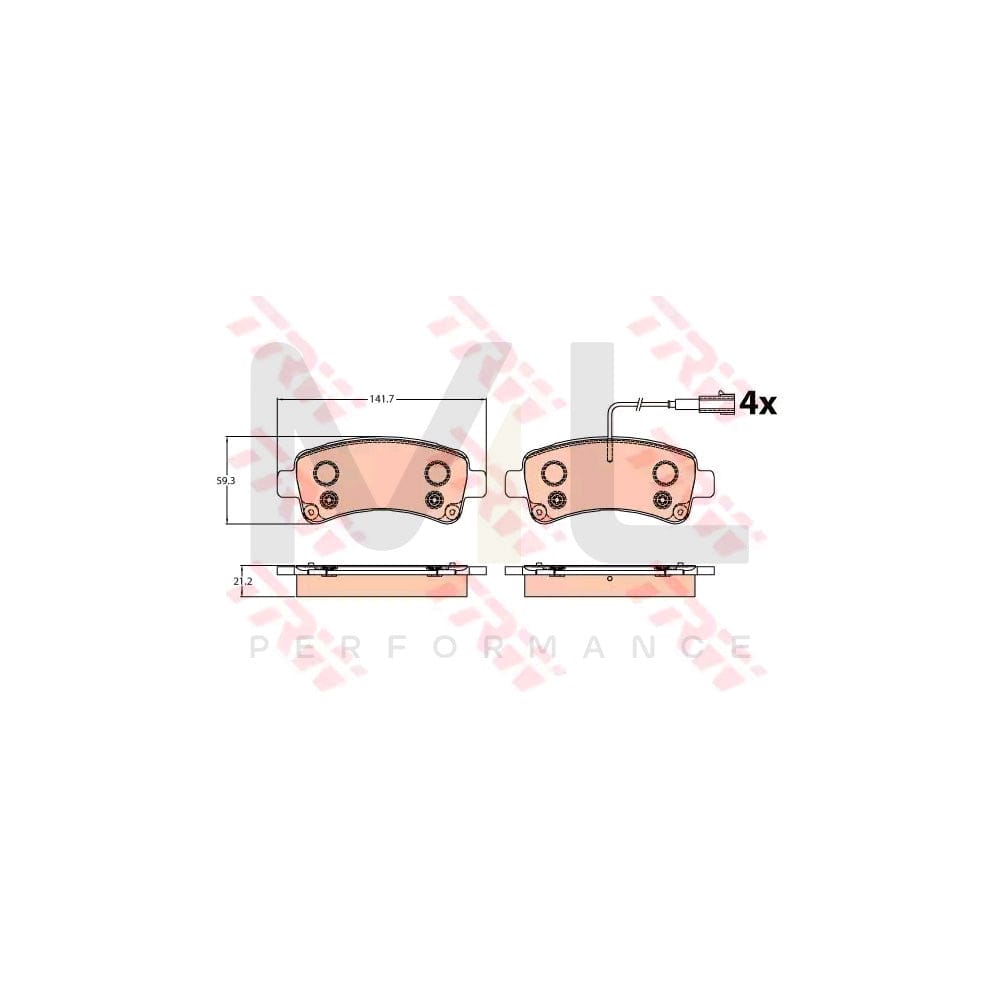 TRW Gdb2106 Brake Pad Set For Fiat Ducato Incl. Wear Warning Contact | ML Performance Car Parts