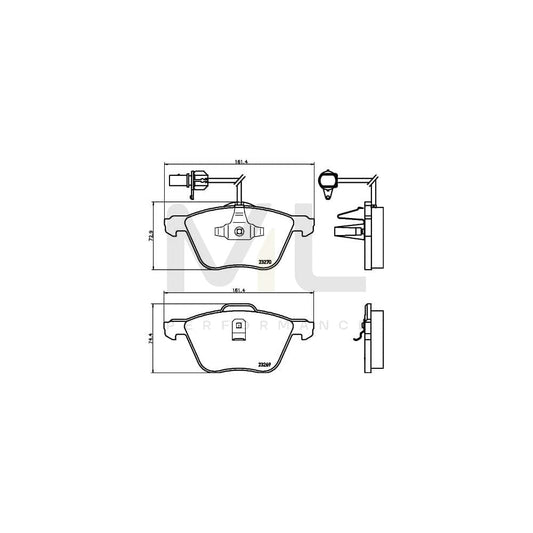 Hella 8DB 355 008-921 Brake Pad Set With Integrated Wear Warning Contact