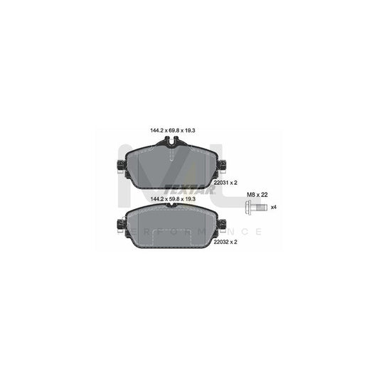 TEXTAR 2203102 Brake pad set prepared for wear indicator, with brake caliper screws | ML Performance Car Parts