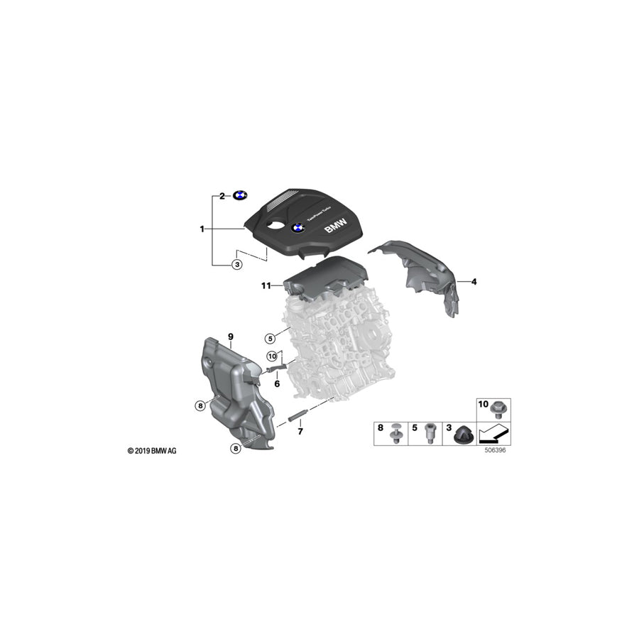 Genuine BMW 11148511644 F20 F21 Acoustic Cover Front (Inc. 116d, 116d ed & 114d) | ML Performance US Car Parts