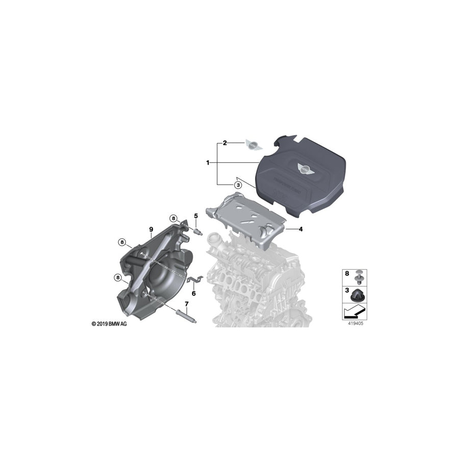 Genuine BMW 11148511374 F56 F55 Cover, Acoustic (Inc. Cooper D & One D) | ML Performance US Car Parts