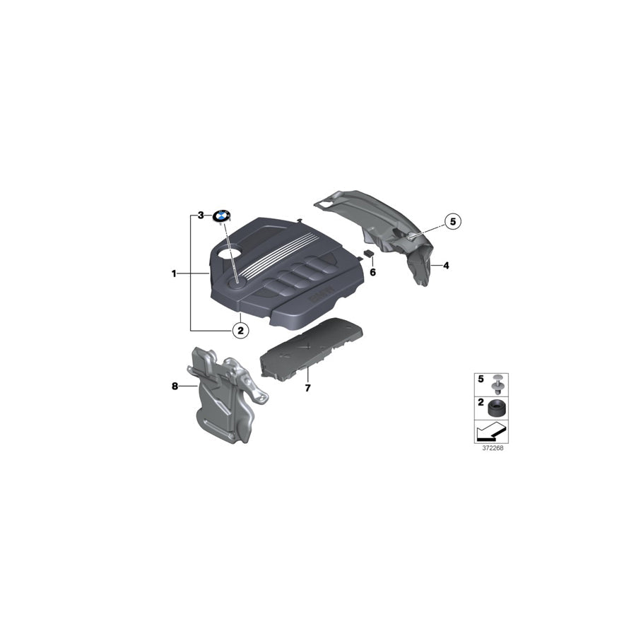 Genuine BMW 11148510364 E84 Cover, Acoustic (Inc. X1 20dX, X1 18dX & X1 20d) | ML Performance US Car Parts