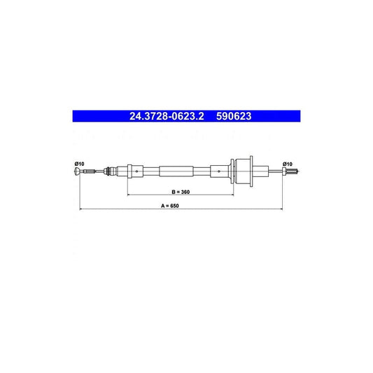 ATE 24.3728-0623.2 Clutch Cable for Ford Fiesta