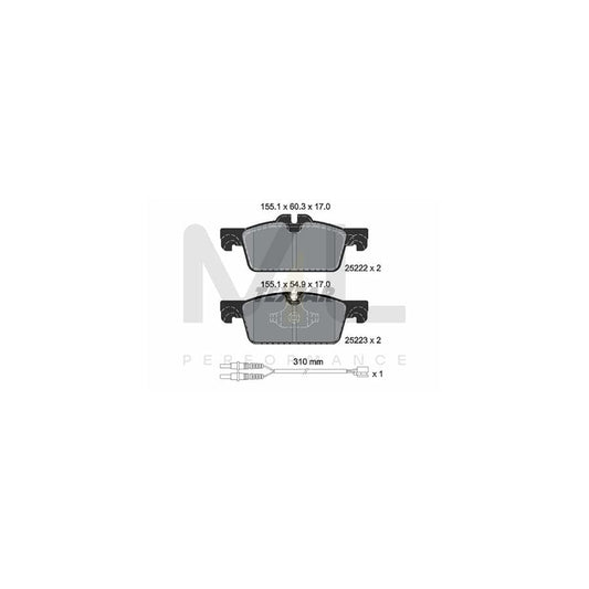 TEXTAR 2522201 Brake pad set for PEUGEOT 508 incl. wear warning contact | ML Performance Car Parts
