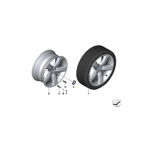 Genuine BMW 36116876767 F25 F26 Light Alloy Rim, Black 9,5JX19 ET48 (Inc. X3 18i, X3 28i & X4 28iX) | ML Performance US