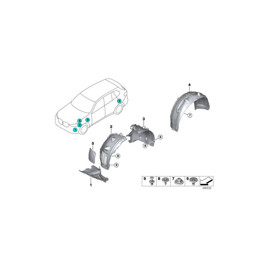 Genuine BMW 51717478760 G06 Cover, Wheell Housing, Rear Right (Inc. X6 40iX, X6 M50dX & X6 M50iX) | ML Performance US Car Parts