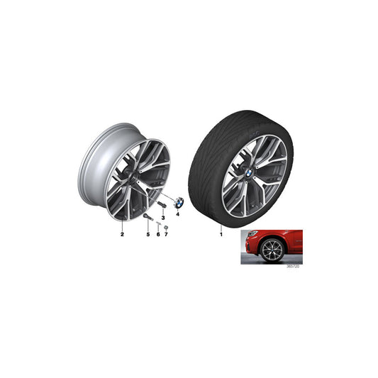 Genuine BMW 36116864262 F25 F26 Light Alloy Rim 8,5JX20 ET:38 (Inc. X3 35iX, X4 20iX & X3 28i) | ML Performance US