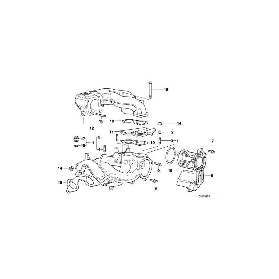 Genuine BMW 11611247343 E34 E36 Stud Bolt (Inc. 518g, 316i 1.6 & Z3 1.9) | ML Performance UK Car Parts