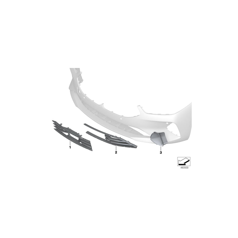 Genuine BMW 51117420988 G15 G14 G16 Grill, Air Intake, Open, Right (Inc. 840i, 840iX & 840dX) | ML Performance US Car Parts