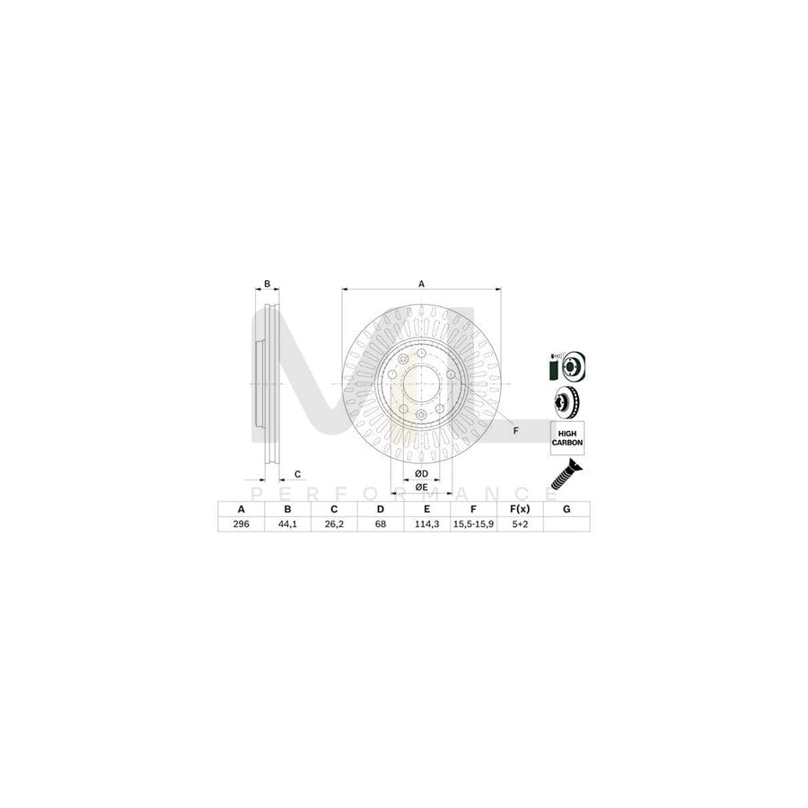 BOSCH 0 986 479 E77 Brake Disc Vented, Coated, Alloyed / High-carbon, with bolts/screws | ML Performance Car Parts