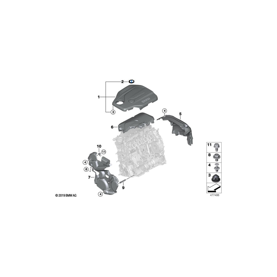 Genuine BMW 11148514331 F11 F10 F25 Acoustic Cover Front (Inc. 520d, X4 20dX & X5 25d) | ML Performance US Car Parts