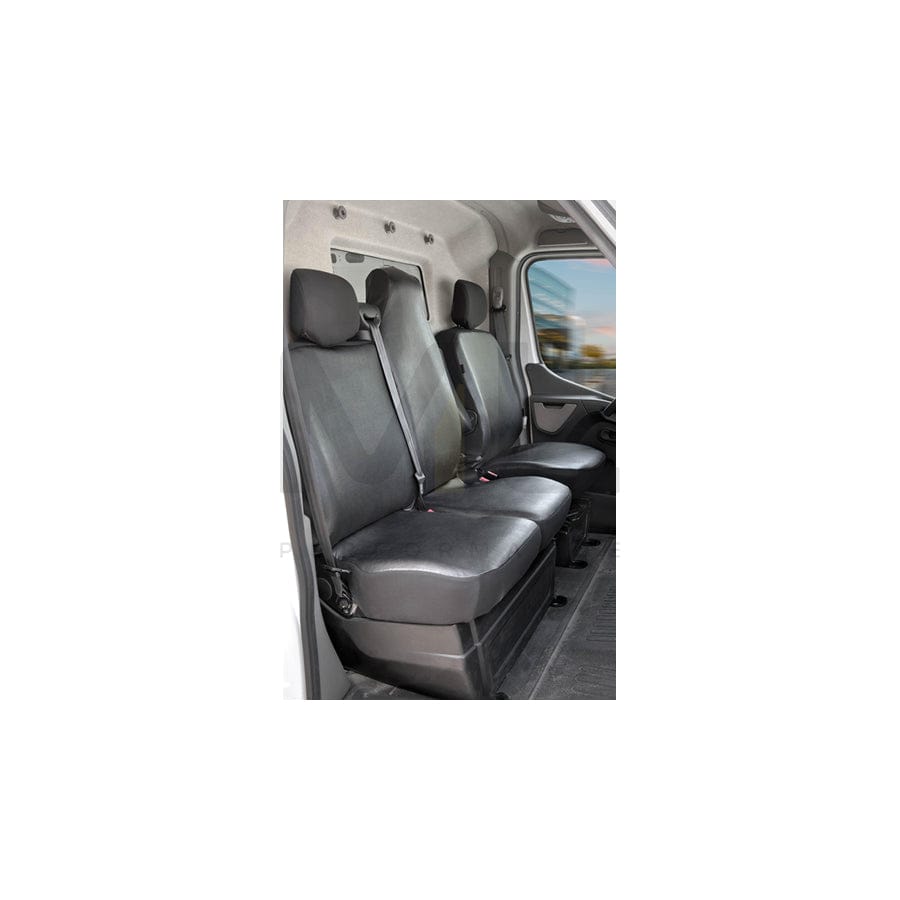 WALSER 11500 Car seat cover Black, Leatherette, Front