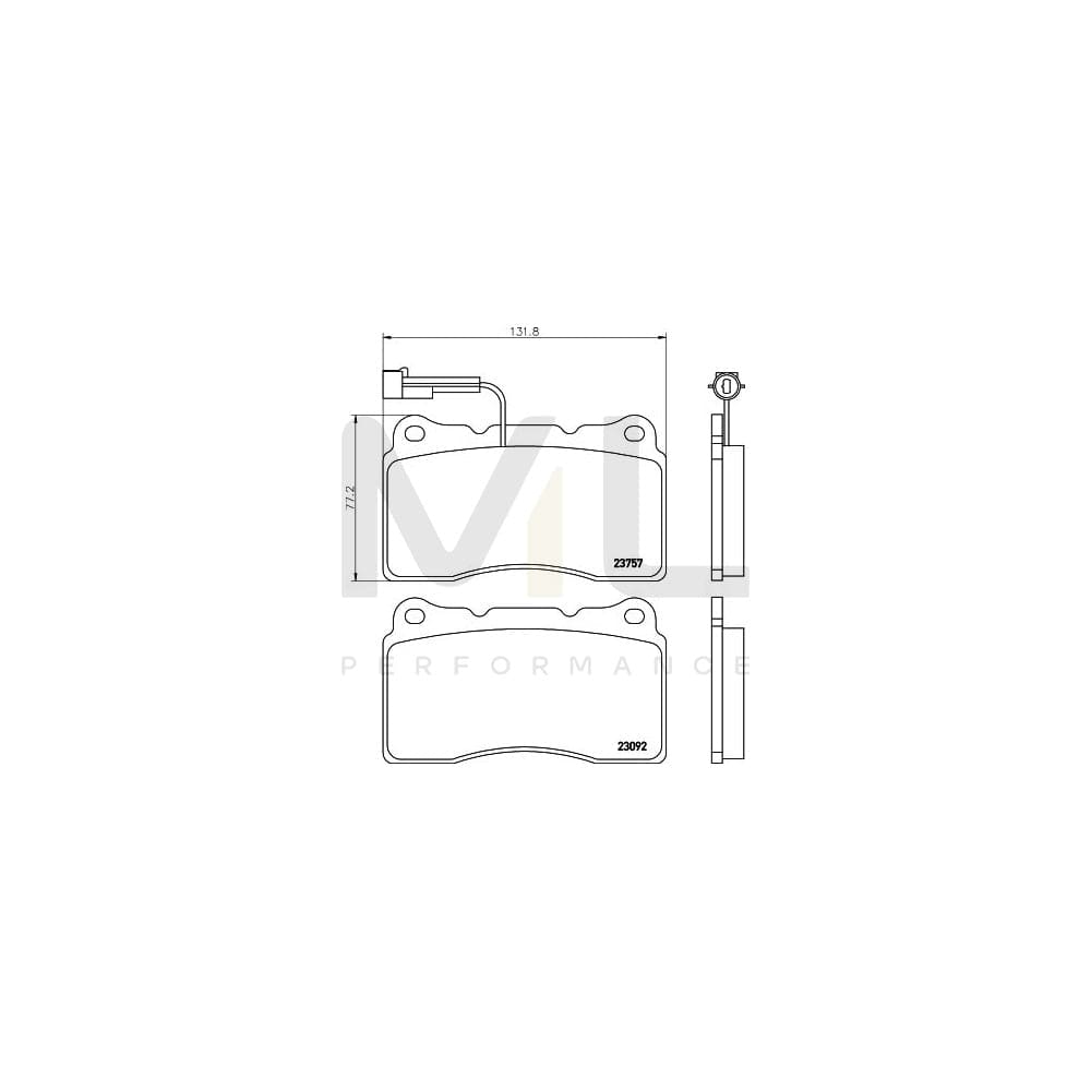 Hella 8DB 355 014-731 Brake Pad Set With Integrated Wear Warning Contact