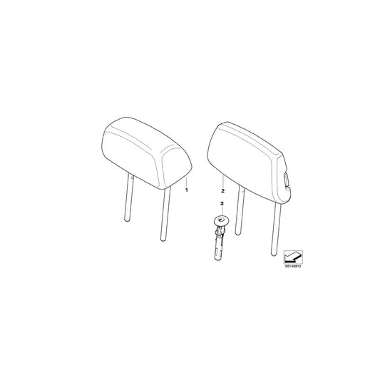 Genuine BMW 52208036379 E90 E91 Head Rest Cloth ANTHRAZIT (Inc. 335xi, 320si & 316d) | ML Performance US Car Parts