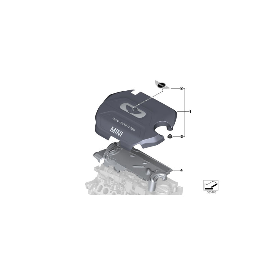 Genuine BMW 11148514200 F56 F55 Cover, Acoustic (Inc. Cooper SD ALL4, Cooper SD & Cooper D) | ML Performance US Car Parts