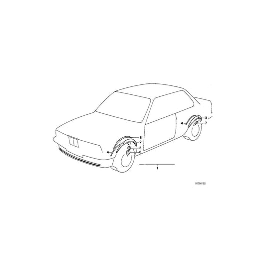 Genuine BMW 51711922096 E24 Covering Rear Right GRUNDIERT (Inc. M635CSi, 630CS & 628CSi) | ML Performance US Car Parts