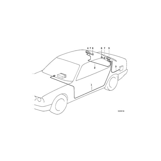 Genuine BMW 65258375181 E36 Antenna Cable 2030MM (Inc. 316i, 320i & M3) | ML Performance US Car Parts