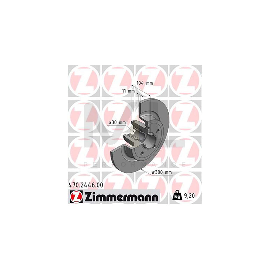 ZIMMERMANN 470.2446.00 Brake Disc Solid, with ABS sensor ring, with wheel bearing  - 1 piece