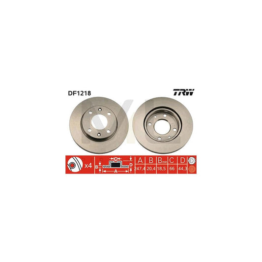 TRW DF1218 Brake Disc Vented, Painted, with bolts/screws | ML Performance Car Parts