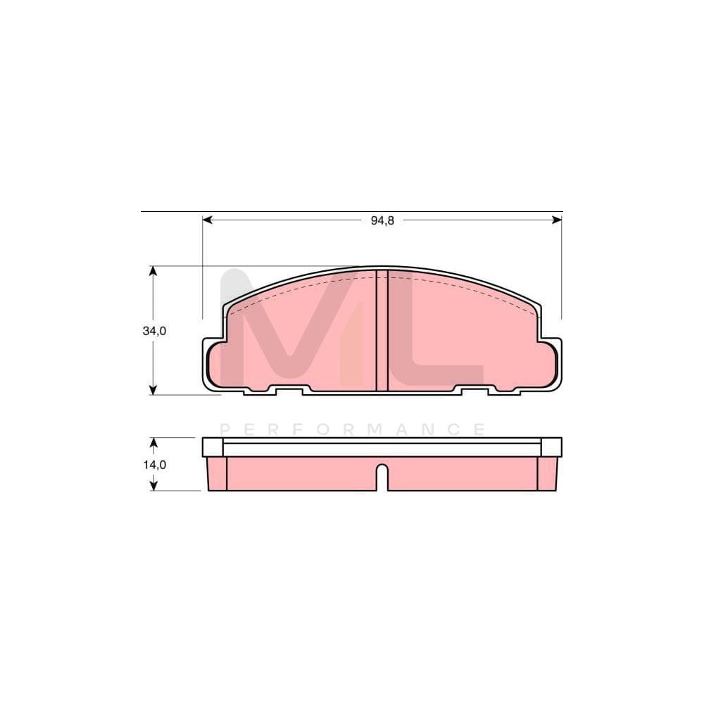TRW Gdb888 Brake Pad Set For Daihatsu Cuore / Mira I (L55, L60) Not Prepared For Wear Indicator | ML Performance Car Parts