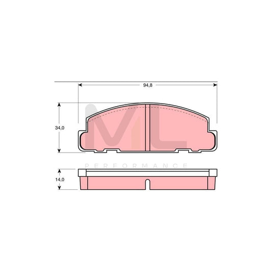 TRW Gdb888 Brake Pad Set For Daihatsu Cuore / Mira I (L55, L60) Not Prepared For Wear Indicator | ML Performance Car Parts