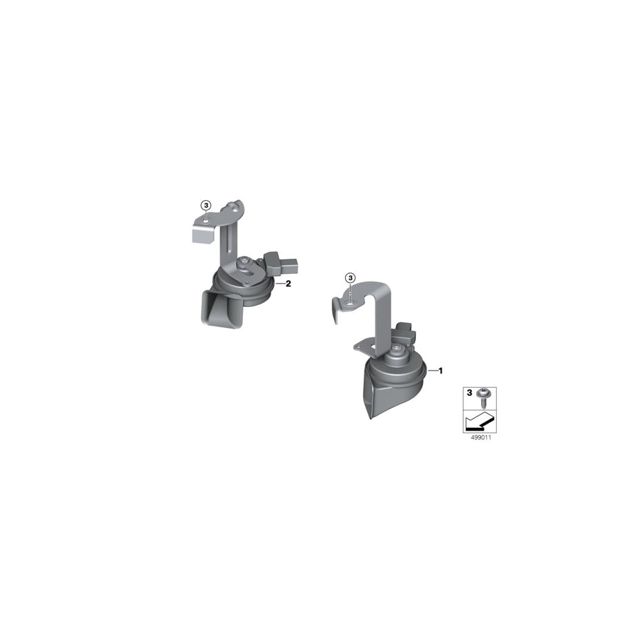 Genuine BMW 61337214931 F40 F44 Horn, Low Pitch (Inc. 220d, 228iX & 120dX) | ML Performance US Car Parts
