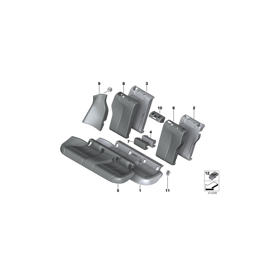 Genuine BMW 52207345810 F36 Cover Backrest Vinyl Left SCHWARZ (Inc. 428i, 440iX & 420d) | ML Performance US Car Parts