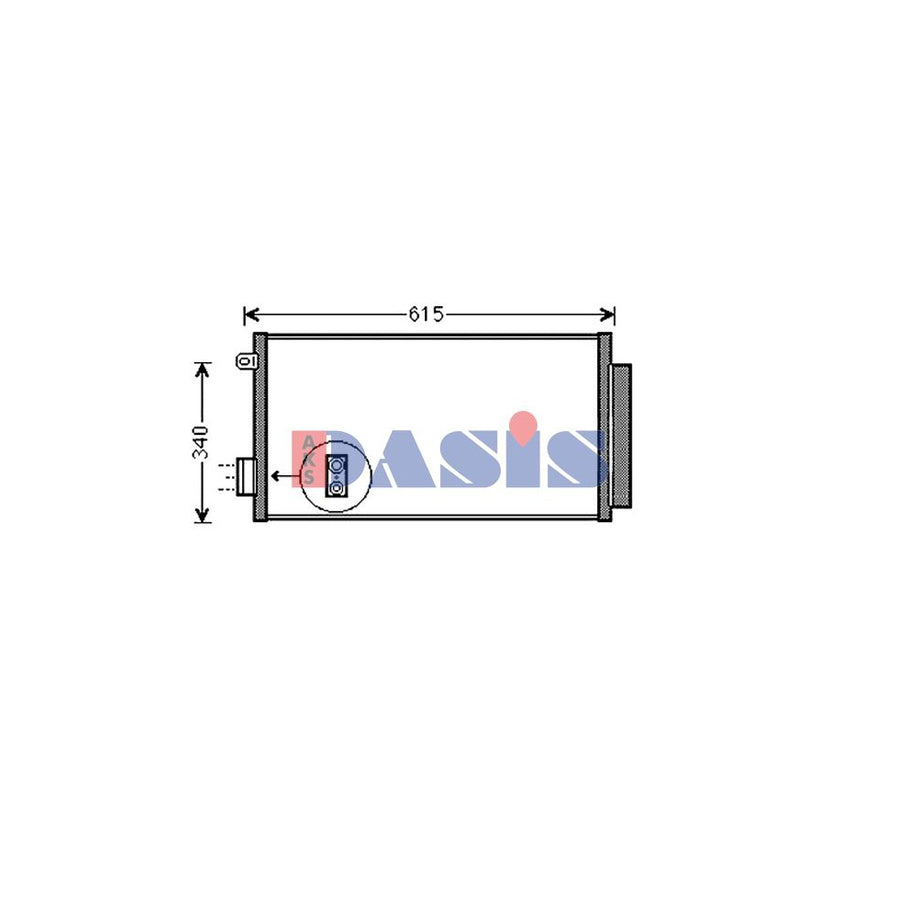 AKS Dasis 082055N Air Conditioning Condenser for Fiat 500L (351, 352)