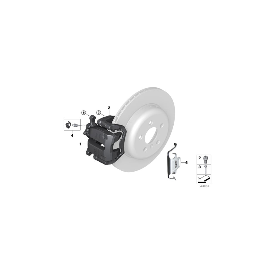 Genuine BMW 34216870573 G11 G12 Brake Caliper Housing, Black, Left (Inc. 750iX, 730Ld & 750Li) | ML Performance US Car Parts