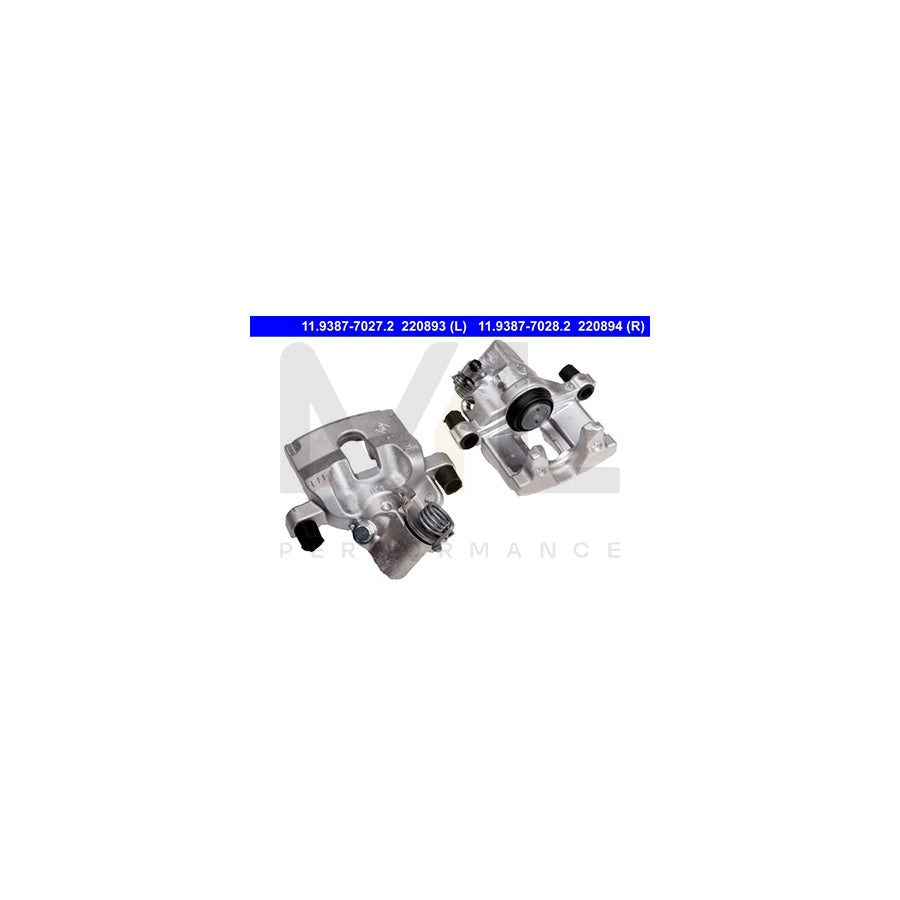 ATE 11.9387-7027.2 Brake Caliper for RENAULT LAGUNA without holder