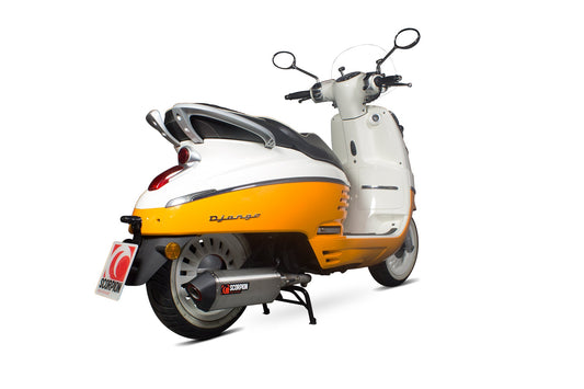 Scorpion RPG105SEO Peugeot Serket Parallel Full System - Brushed Stainless Steel Sleeve (Django 125 / Django 150) | ML Performance US US