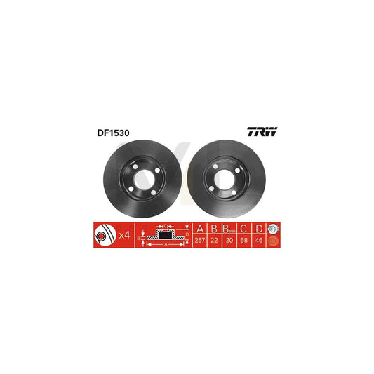 TRW DF1530 Brake Disc Vented, Painted, High-carbon | ML Performance Car Parts