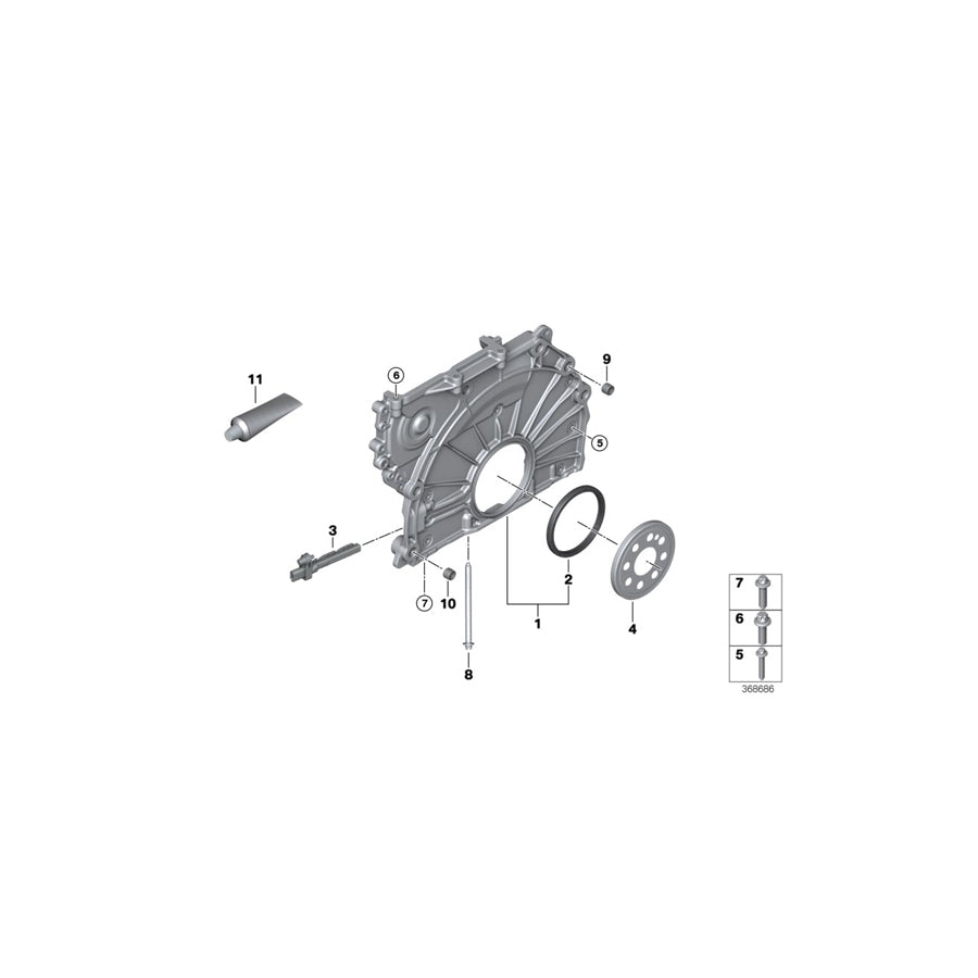 Genuine BMW 11148576066 G30 F22 Timing Case Cover (Inc. M140i, 740LeX & 330iX) | ML Performance US Car Parts