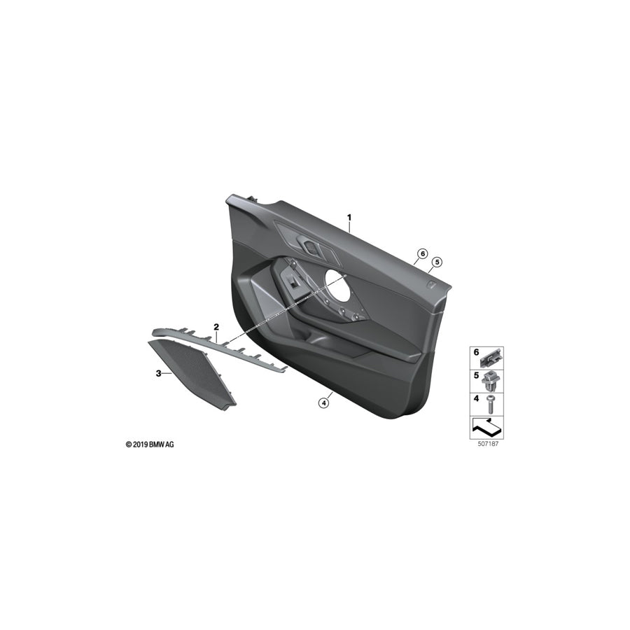 Genuine BMW 51419418298 F44 Door Trim Panel, Front Right BLACK (Inc. 220d, 228iX & 218i) | ML Performance US Car Parts