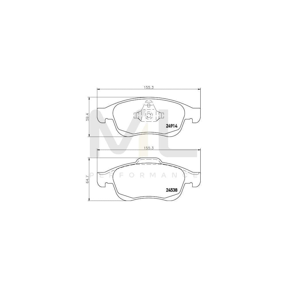 Hella 8DB 355 014-791 Brake Pad Set Not Prepared For Wear Indicator