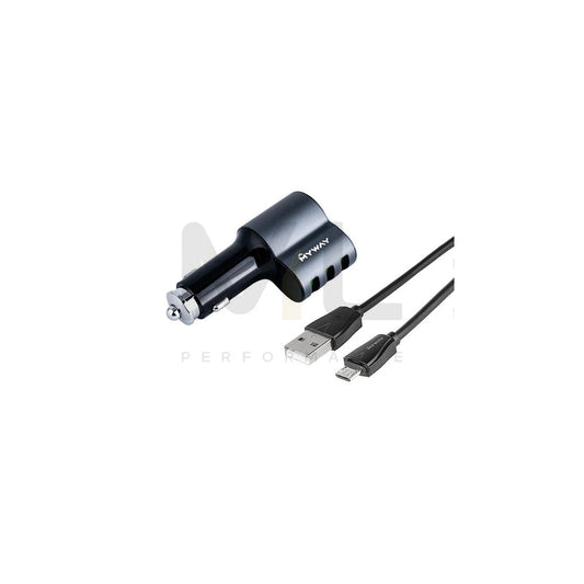 CARMOTION 63002 In-car charger 1m, Number of inlets/outlets: 3, with cigarette lighter plug, with USB cable, micro USB, Black