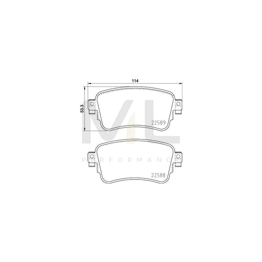 Hella 8DB 355 037-681 Brake Pad Set With Acoustic Wear Warning, With Accessories