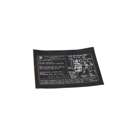 Genuine BMW 71227838737 E60 E63 E64 Label "Exhaust Emission" (Inc. M5 & M6) | ML Performance US Car Parts