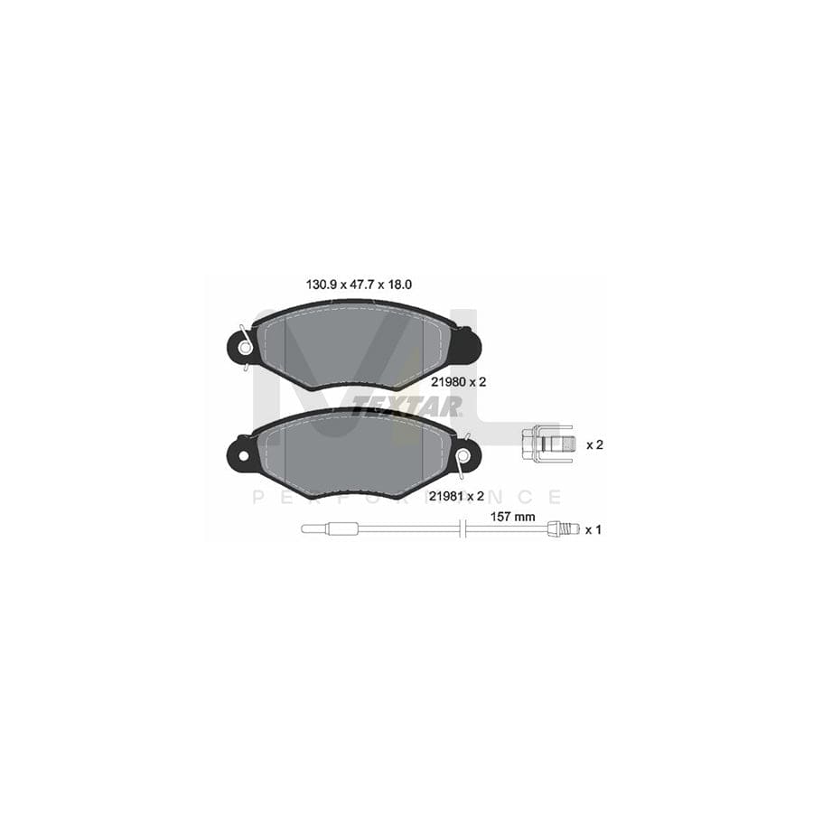TEXTAR 2198003 Brake pad set incl. wear warning contact, with brake caliper screws | ML Performance Car Parts
