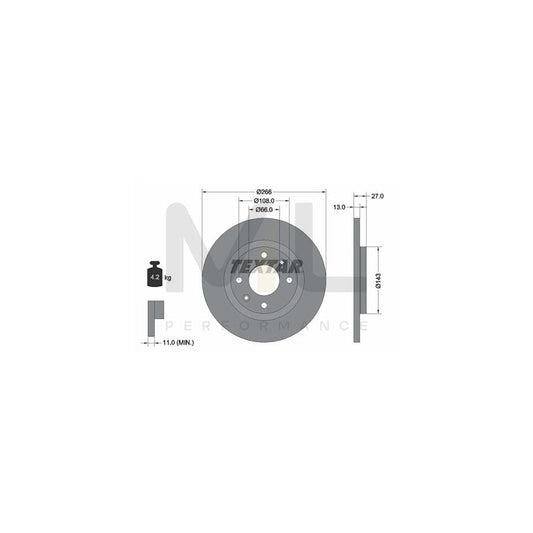 TEXTAR 92089100 Brake Disc Solid, without wheel hub, without wheel studs | ML Performance Car Parts